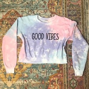 Sunset Glow | NWOT Good Vibes Tie Dye Crop Sweater